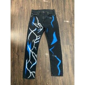 Levis mens jeans Raw Hem Lightning print sz 30x30 black 570418